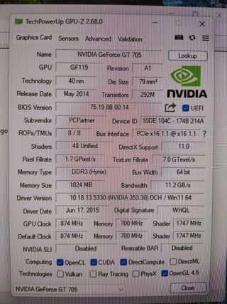 Nvidia GT 705 1GB