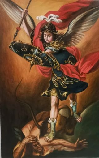 Pintura al óleo San Miguel Arcángel