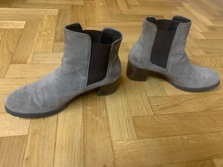 Botines grises de tela y piel T.39