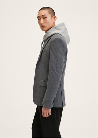 Chaqueta Americana Gris Mango Talla 48