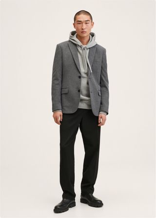 Chaqueta Americana Gris Mango Talla 48