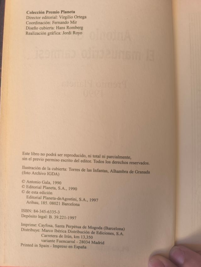 El manuscrito carmesí de Antonio Gala