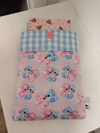 Funda de libro Stitch y Ángel