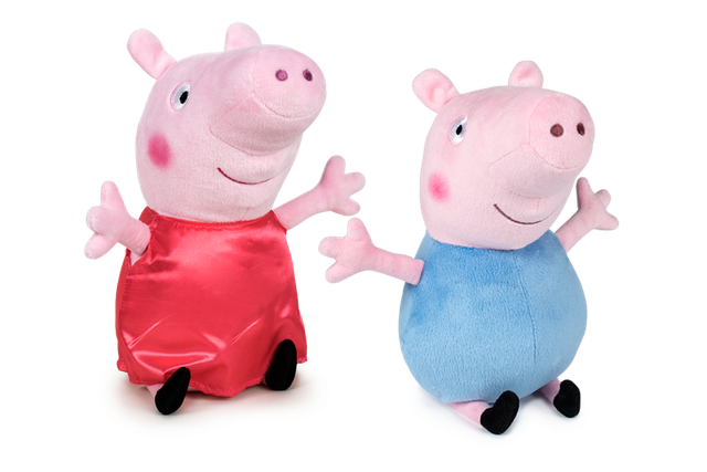 Peluche Peppa Pig y George 31 cm