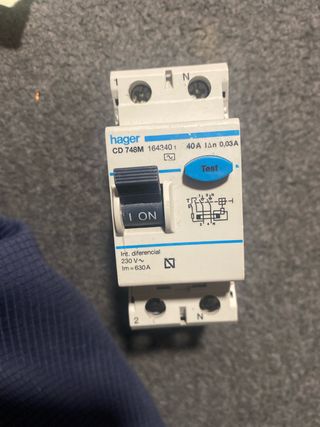 Interruptor Diferencial Hager 40A 0.03A