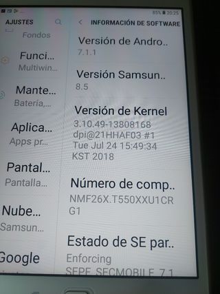 Tablet Samsung sm-t550 Blanca