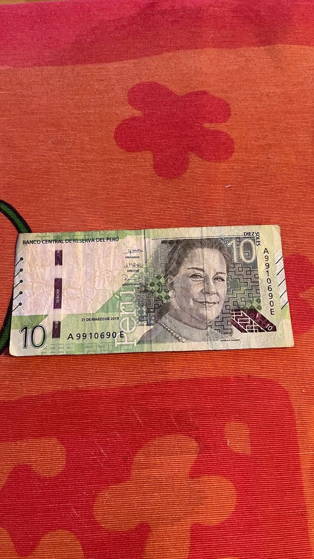 Billete 10 Soles Perú 2019