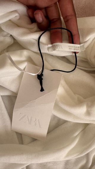 Top Zara Branco Novo Etiqueta 100% Algodão