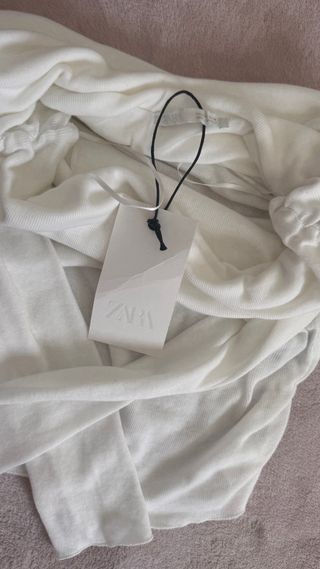 Top Zara Branco Novo Etiqueta 100% Algodão