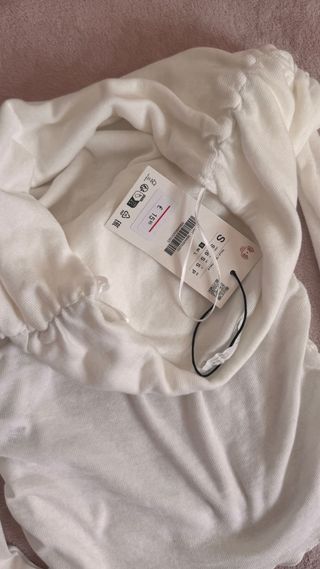 Top Zara Branco Novo Etiqueta 100% Algodão