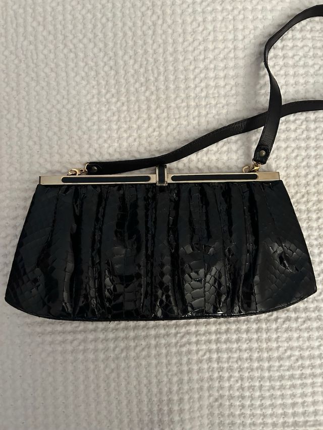 Pochette vintage vera pelle nera