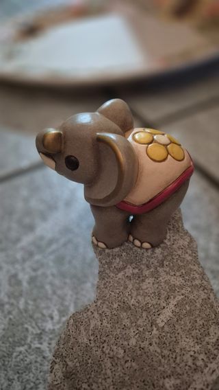 Soprammobile Elefante Ceramica Marrone Oro