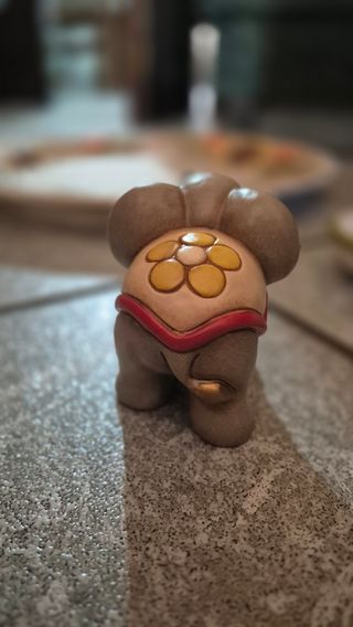 Soprammobile Elefante Ceramica Marrone Oro