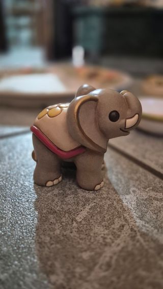 Soprammobile Elefante Ceramica Marrone Oro