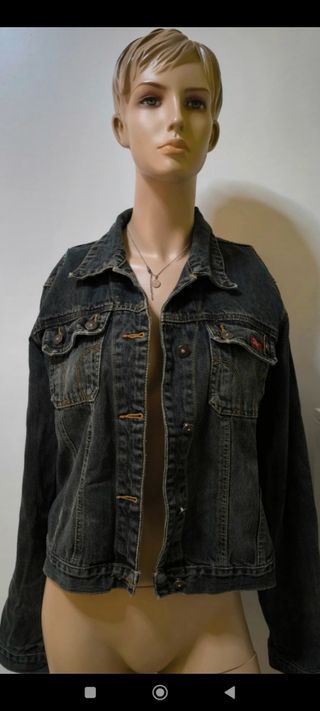 Cazadora Vaquera Vintage Negra Talla S/M