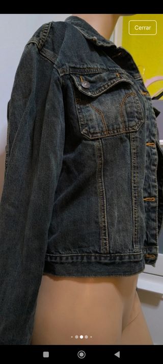 Cazadora Vaquera Vintage Negra Talla S/M