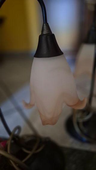 Coppia Lampade Comodino Vetro e Metallo