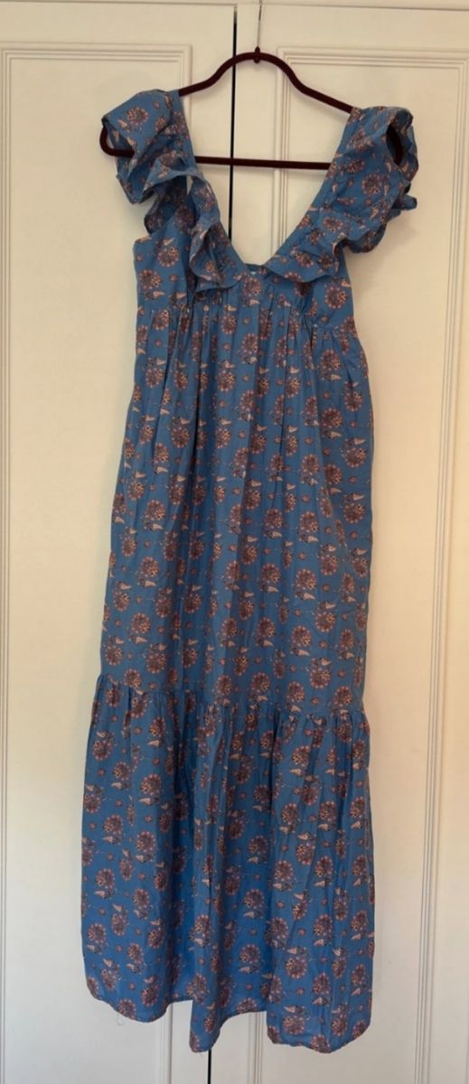 Vestido azul floral Mango agotado