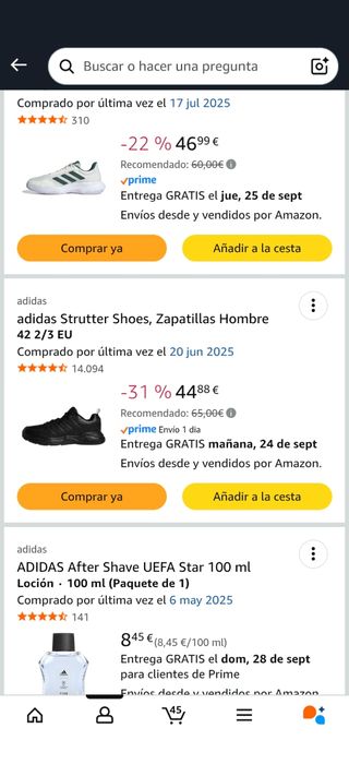 Adidas Strutter Zapatillas Hombre Talla 42 3/4