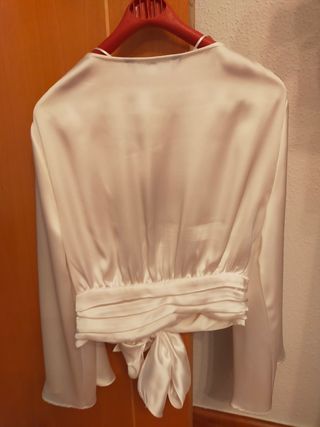 Camisa Zara Blanca Manga Ancha Talla XS