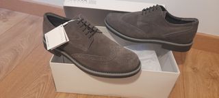 Zapatos GEOX de Piel Gris tostado Talla 40 