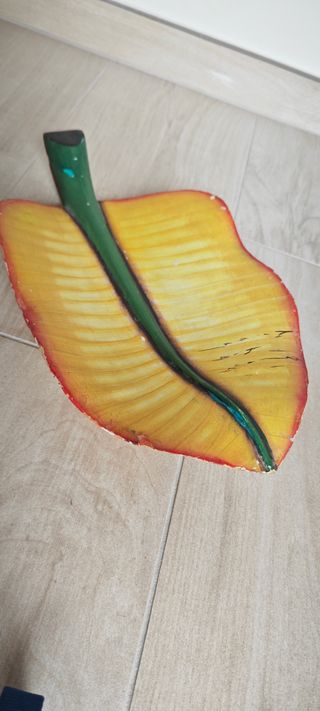 Ciotola Decorativa Foglia Giallo/Verde