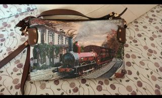 Bolso bandolera con estampado de tren