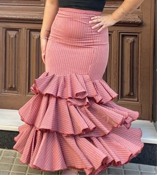 Falda campera flamenca gitana  talla 38-40 elastic
