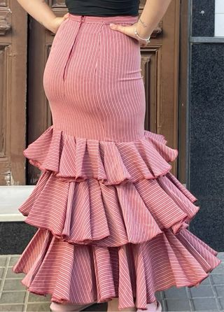 Falda campera flamenca gitana  talla 38-40 elastic