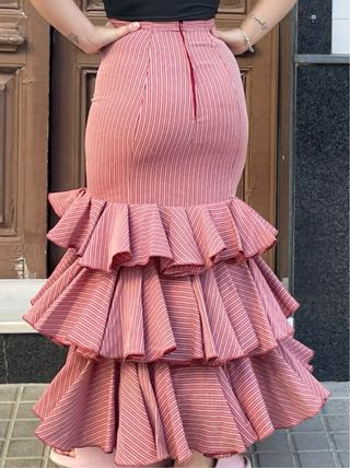Falda campera flamenca gitana  talla 38-40 elastic