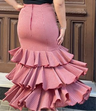 Falda campera flamenca gitana  talla 38-40 elastic