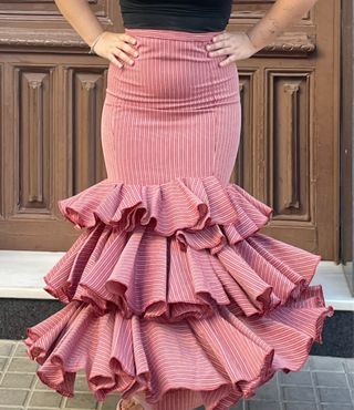 Falda campera flamenca gitana  talla 38-40 elastic