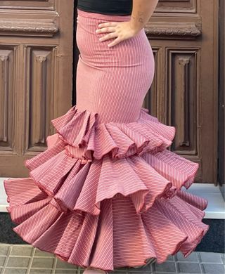 Falda campera flamenca gitana  talla 38-40 elastic