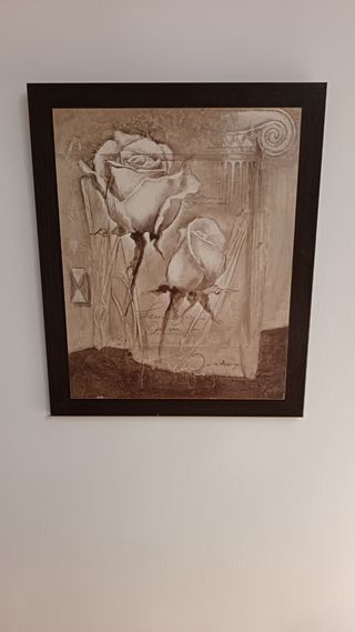 Cuadro de rosas en buen estado