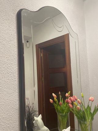 Mueble recibidor cristal y madera