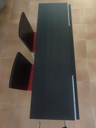 Mesa comedor negra patas acero