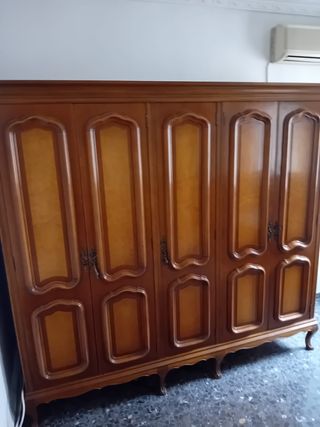 DORMITORIO DE MADERA COMPLETO CON SOMIER Y COLCHÓN