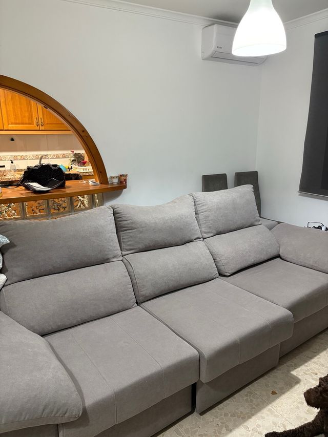 Sofá 3 plazas gris extraíble