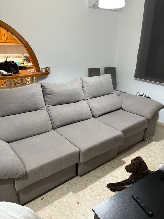 Sofá 3 plazas gris extraíble