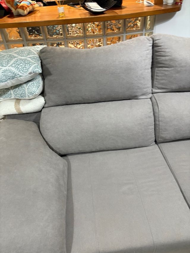 Sofá 3 plazas gris extraíble