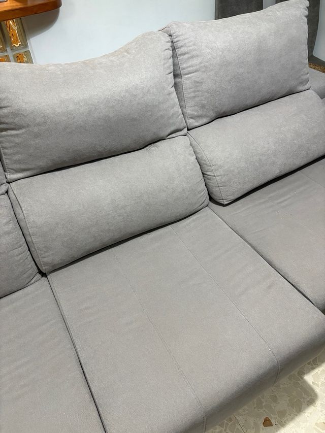 Sofá 3 plazas gris extraíble