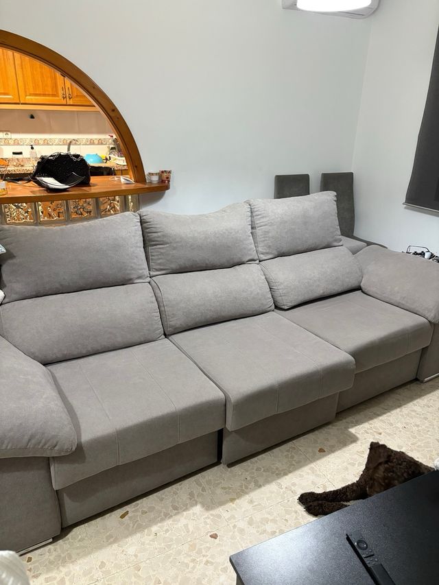Sofá 3 plazas gris extraíble