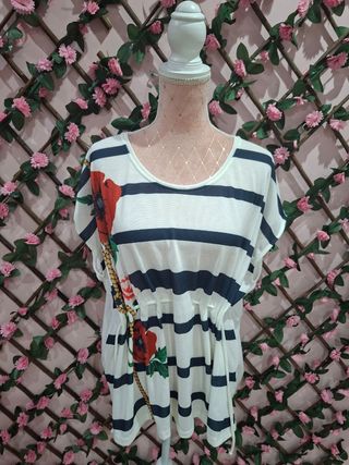 Jersey Desigual rayas y flores