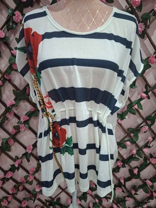 Jersey Desigual rayas y flores