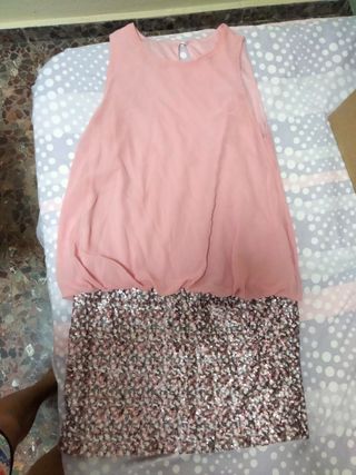 Vestido rosa con lentejuelas