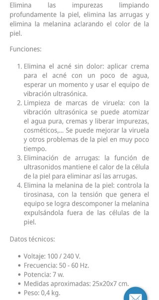 Peeling Ultrasónico Portátil Blanco