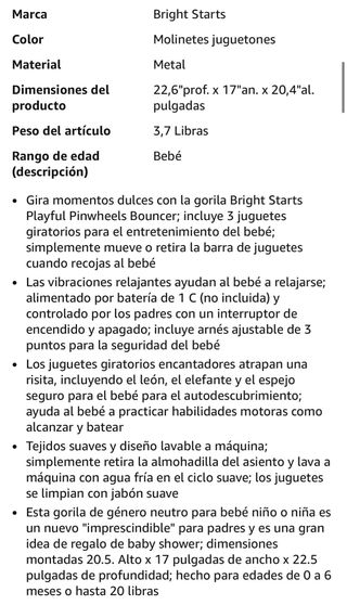 Hamaca bebé Bright Starts