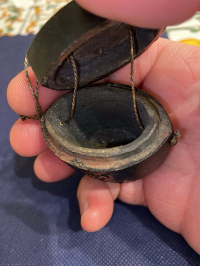 Antico porta medicine cinese in legno