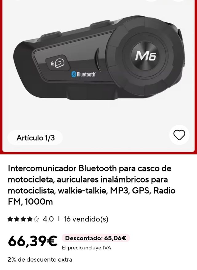 Intercomunicador Moto Bluetooth M5