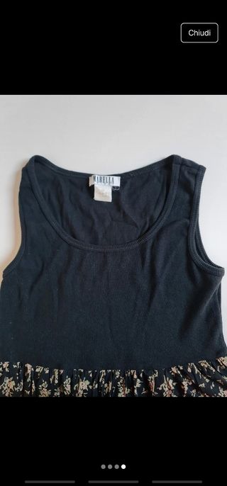 Marella Vestito Taglia M Floreale Nero